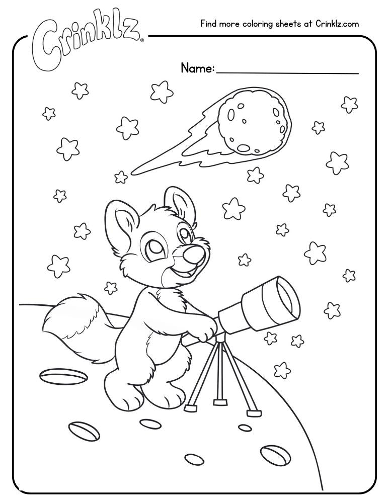 Felix Telescope Coloring Sheet - Crinklz