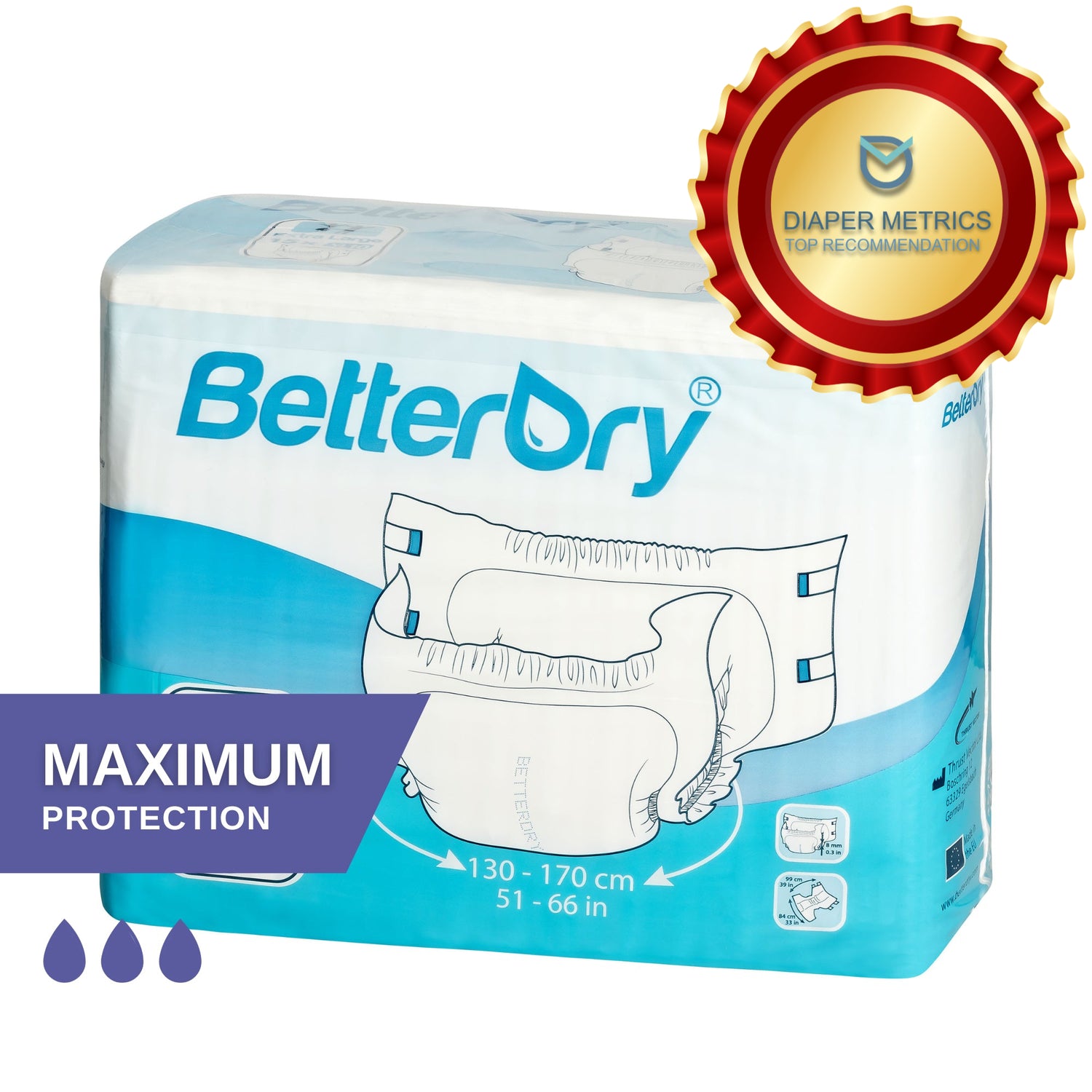 BetterDry 10 / Adult Diapers - Crinklz - 10400P