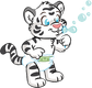 Crinklz the tiger is the main character used on Crinklz adult diaper products. In this image, he's blowing bubbles.