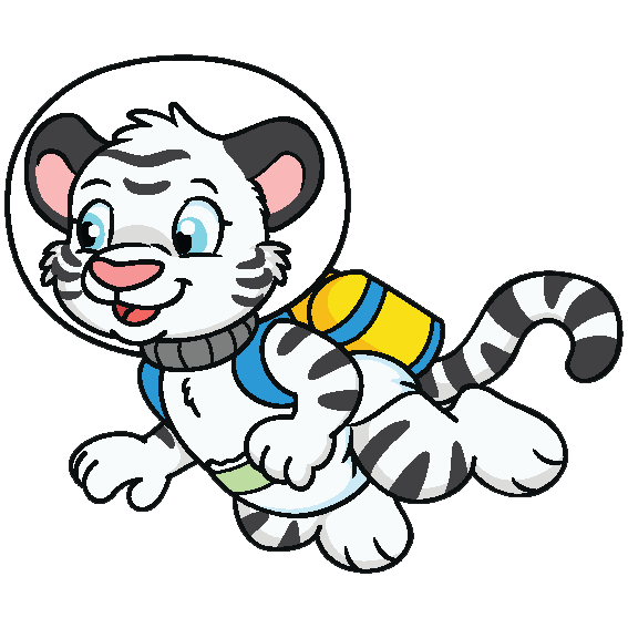 Crinklz the tiger is dressed as a scuba diver.