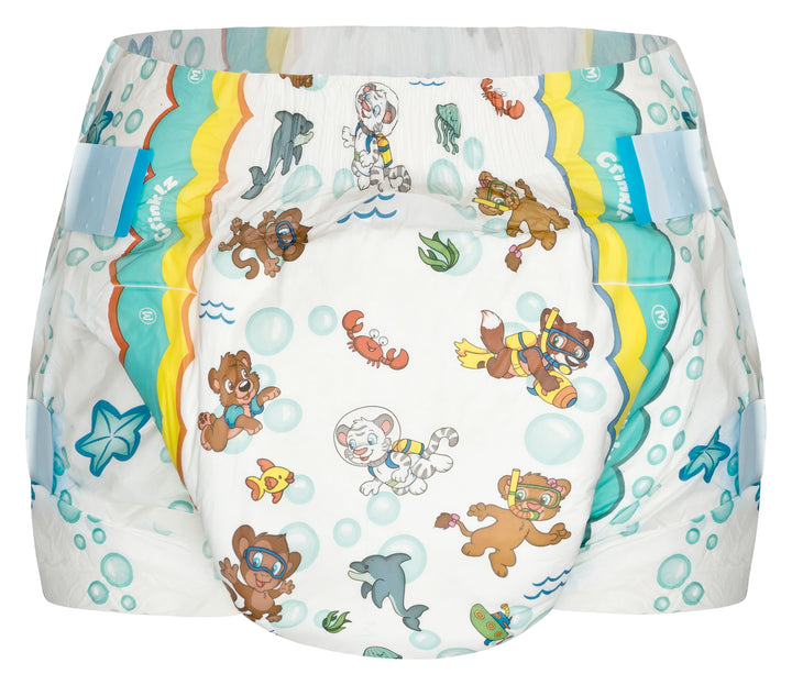 Crinklz Aquanaut adult diaper front view