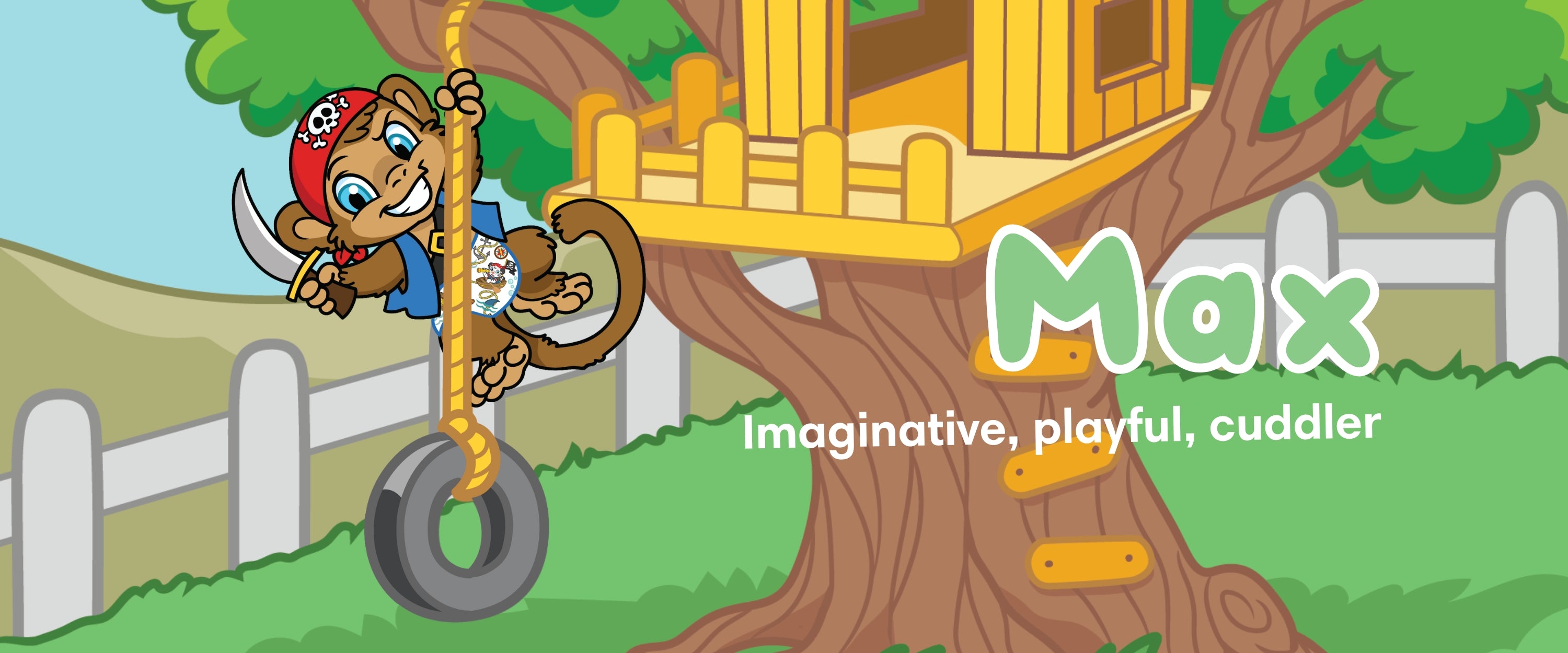 Max the monkey is imaginative, playful, and is a cuddler.