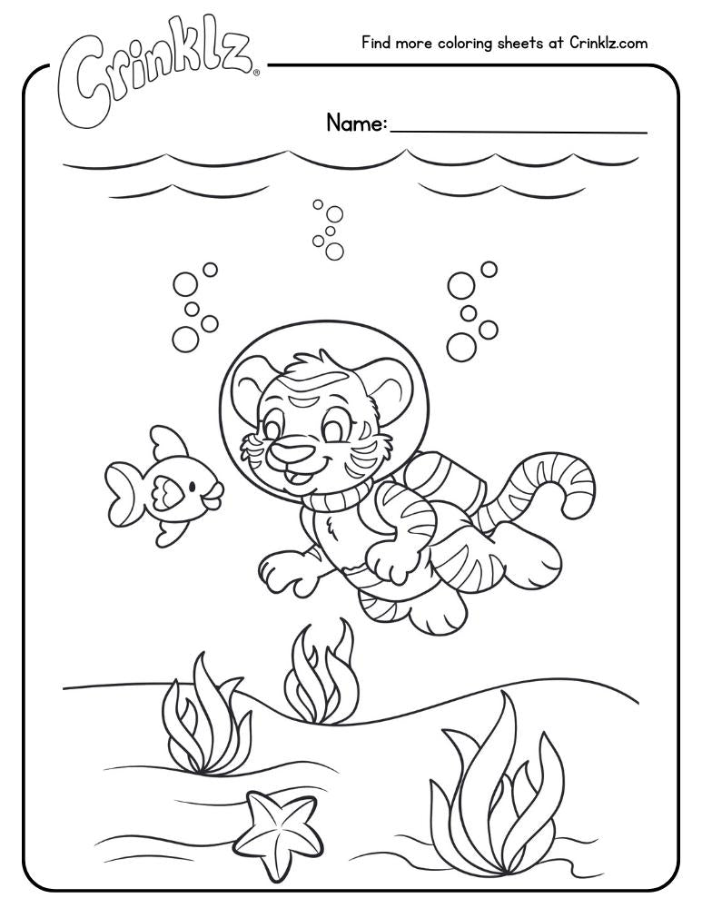Crinklz Scuba Diving Coloring Sheet - Crinklz