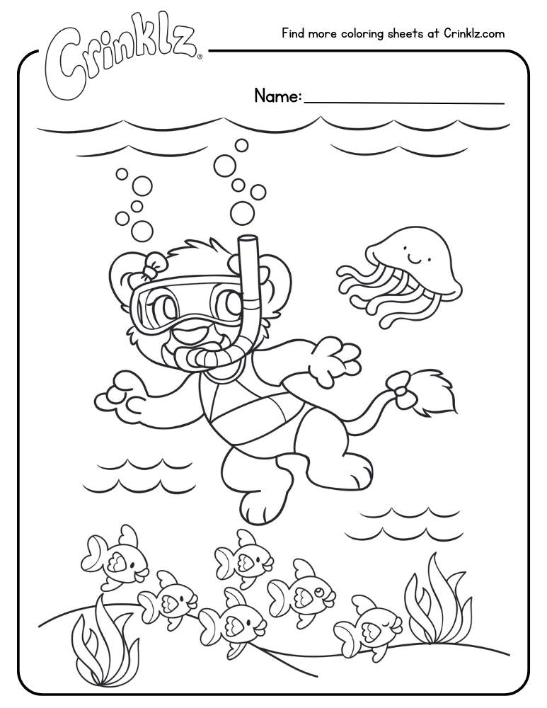 Leah Snorkel Coloring Sheet - Crinklz