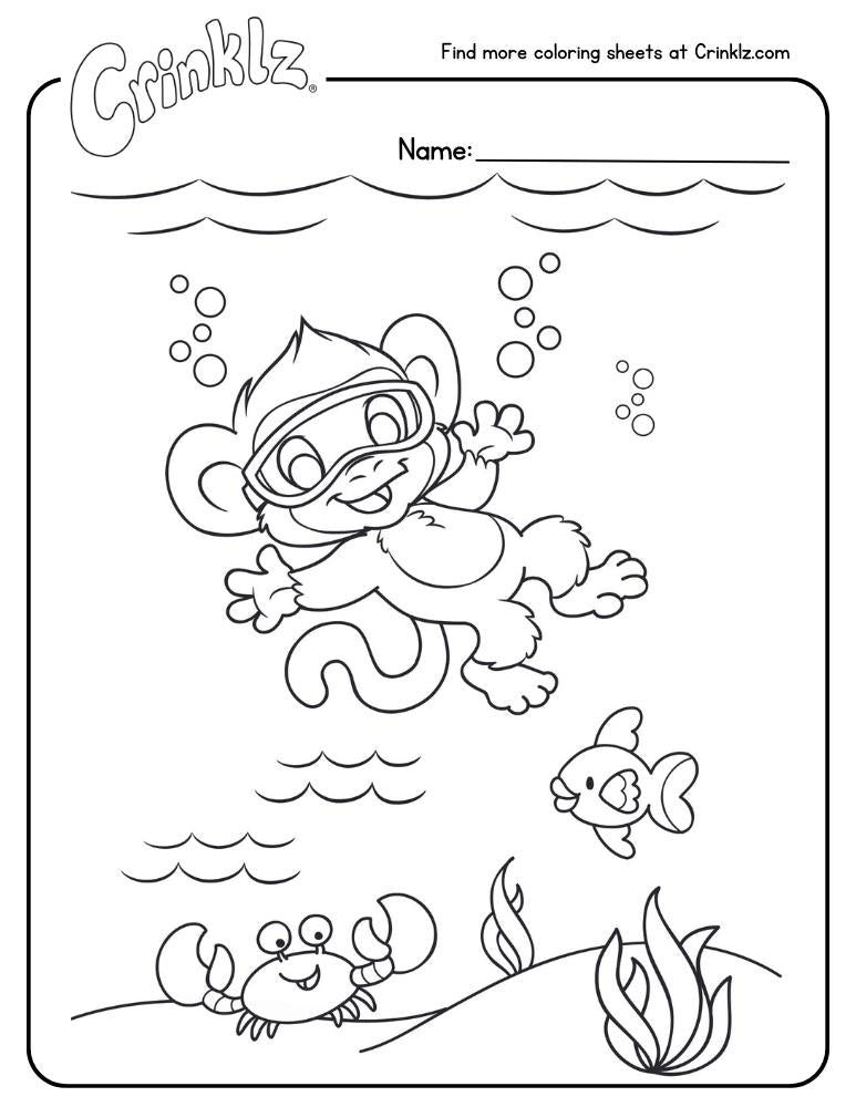 Max Swimming Coloring Sheet - Crinklz