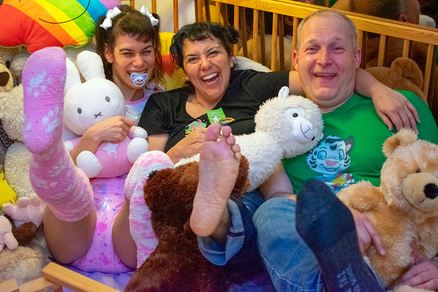 Crinklz cares about the ABDL community. An image of adults in playpen in Amsterdamn, Netherlands.