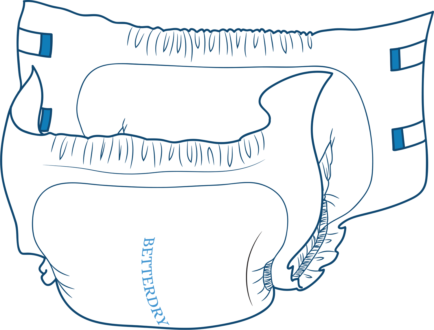 Illustration of BetterDry adult diapers.