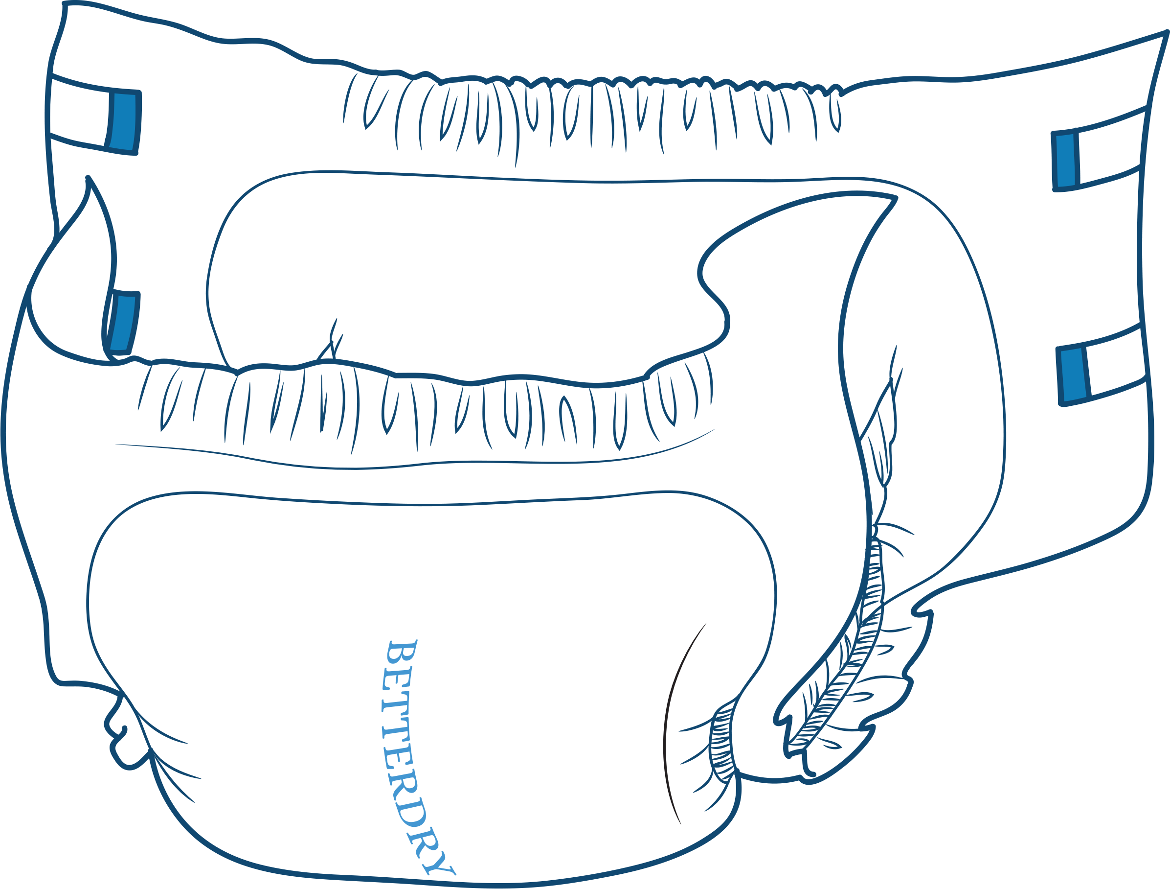 Illustration of BetterDry adult diapers.