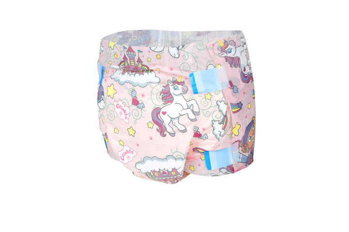Crinklz Fairy Tale adult diaper front side view