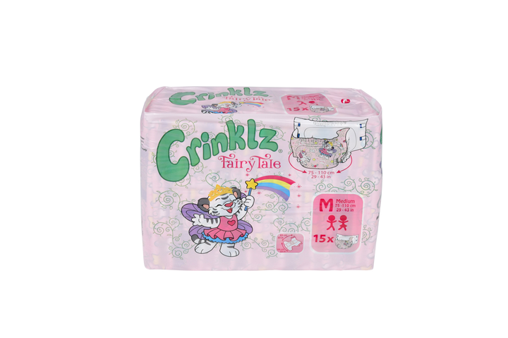 Crinklz Fairy Tale adult diaper polybag size M front view
