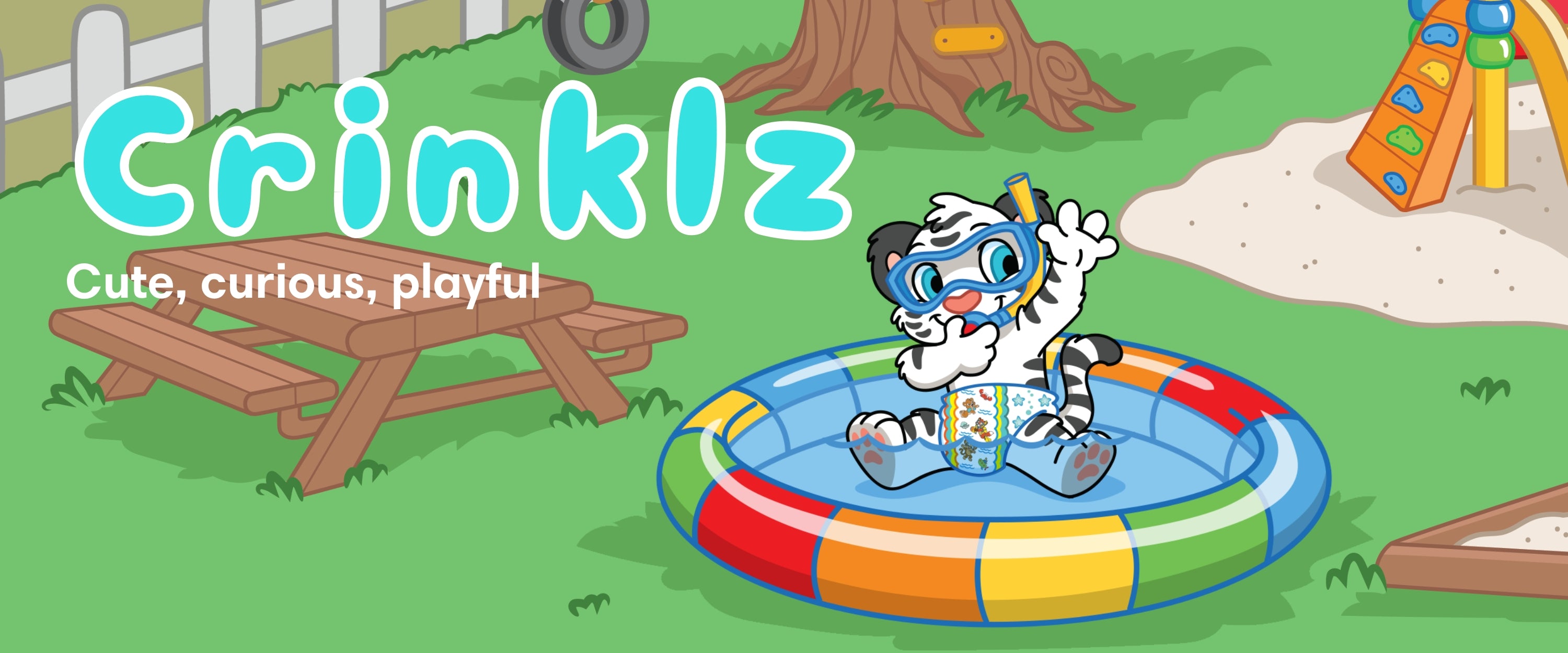 Crinklz the tiger is cute, curious, and playful.