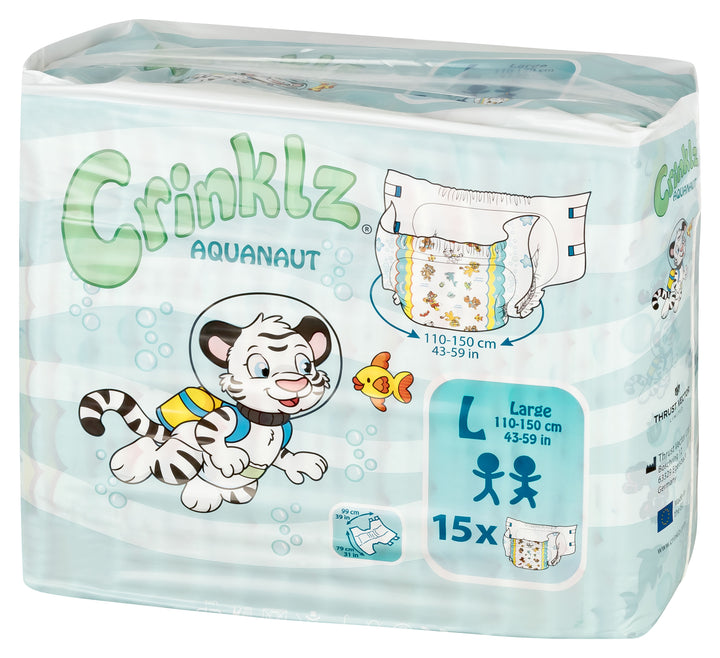 Crinklz Aquanaut adult diaper polybag size L front view