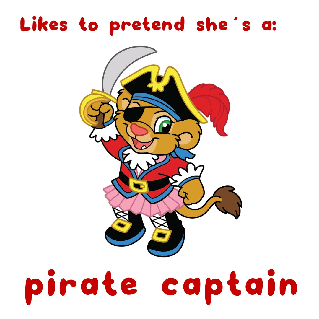 Leah likes to pretend she's a pirate captain!